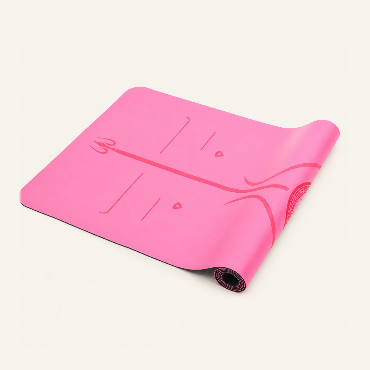 GoodForm Studio Mat — Rubber + PU / Pink on GoodForm warm ivory