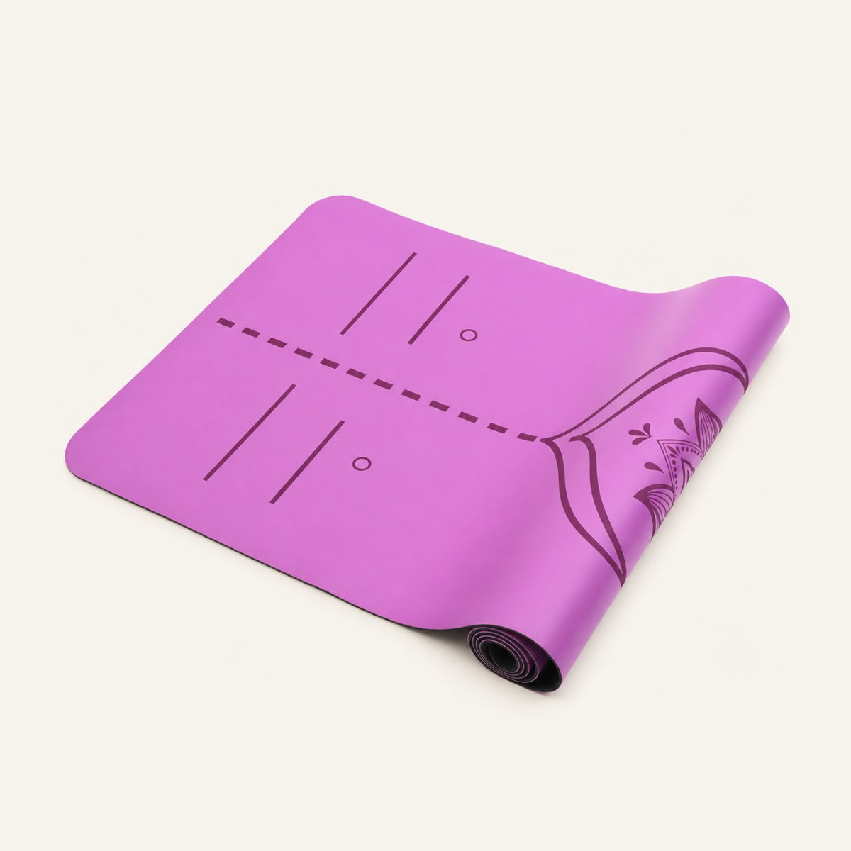 GoodForm Studio Mat — Rubber + PU / Purple on GoodForm warm ivory