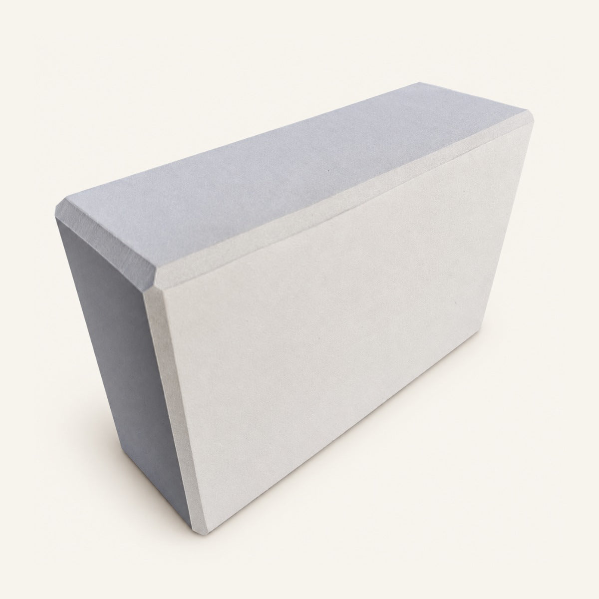 GoodForm Yoga Block — light grey on GoodForm warm ivory
