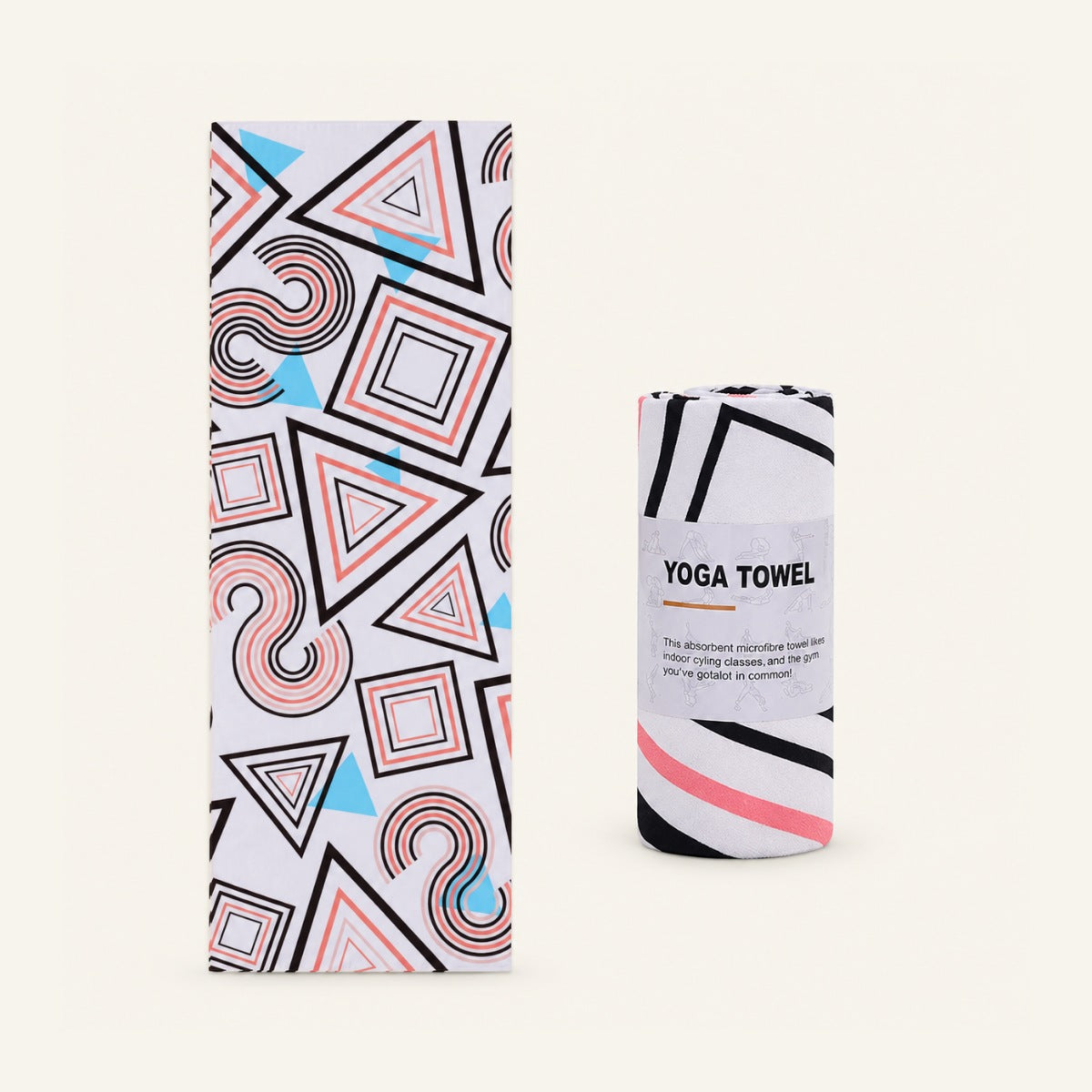 GoodForm Yoga Mat Towel — Shapes on GoodForm warm ivory